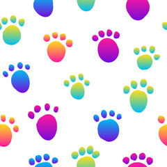 Abstract rainbow seamless pattern background. Modern swatch paint for birthday card, party invitation, sale wallpaper, holiday wrapping paper, fabric, bag print, t shirt, workshop advertising