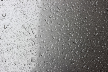 Rain droplets drops wet car grey gray black hood surface texture