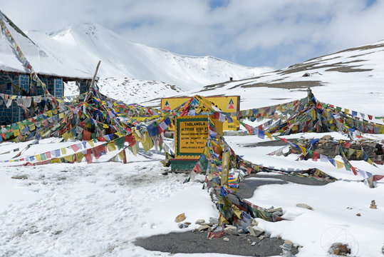Tanglangla pass with snow peak,second highest pass of the world,Leh-Manali Northern India