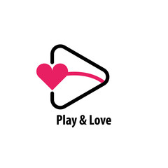 Love and Play Design Logo Element - Vector