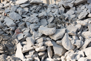 Destroyed brick wall house renovation