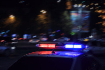 Obraz na płótnie Canvas Police car at night