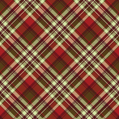 Classic red tartan diagonal seamless fabric texture