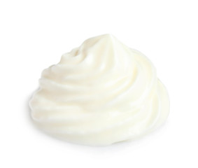 Fototapeta na wymiar Delicious sour cream on white background. Dairy product
