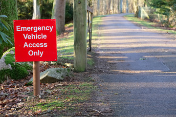 Access for emergency ambulance vehicles only sign 