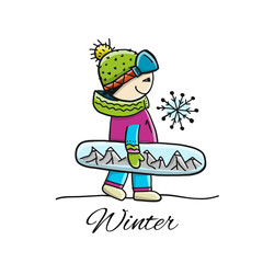 Snowboarder, sketch for your design