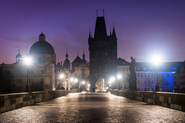 famous charles bridge of prague, czech reopublic