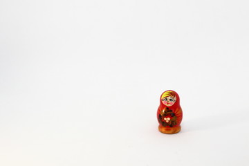 Cute Mini matryoshka, Russian dolls Isolated on white background.