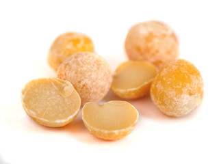 yellow peas isolated on white background, healty food