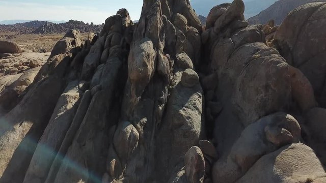 Desert Rock Formations Alabama Hills Aerial View