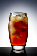 glass of cola with ice