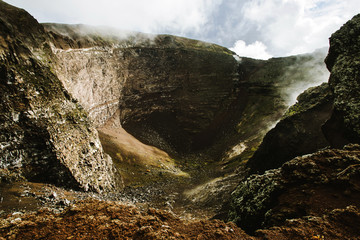 Crater of dormant Vesuvius, Naples, Italy
