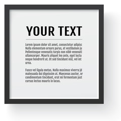 Modern black frame, mockup.  Place for text, photo, gift or others. Vector illustration.
