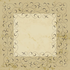 Elegant hand drawn retro floral frame.