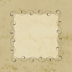 Elegant hand drawn retro floral frame.