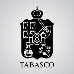 Silhouette of Tabasco Coat of Arms. Mexican State. Vector illustration