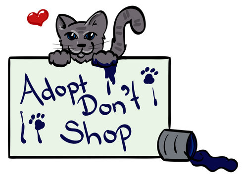 Adopt Don't Shop sign with Cat