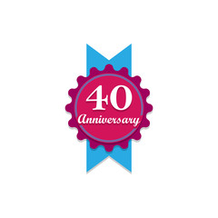 Anniversary, 40 years multicolored icon. Can be used for web, logo, mobile app, UI, UX