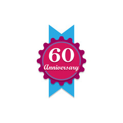 Anniversary, 60 years multicolored icon. Can be used for web, logo, mobile app, UI, UX