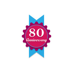 Anniversary, 80 years multicolored icon. Can be used for web, logo, mobile app, UI, UX