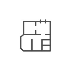 Architecture blueprint line icon