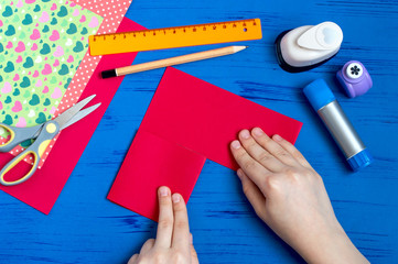 Making greeting card for Valentine's Day. Step 5