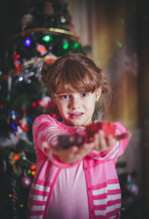 Little girl enjoying Christmas