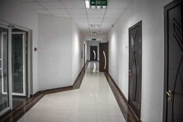 View of an empty corridor in the office building