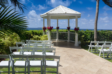 Wedding ceremony place on a tropical island
