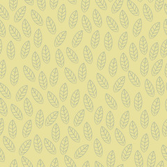 Vector leaf seamless pattern background. Hand-drawn decorative leaves. Seamless background vector illustration