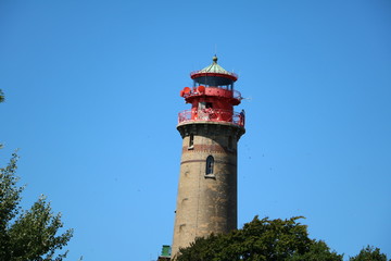 View to New lighthouse at Cape Arkona on Island Rügen, Germany Baltic Sea