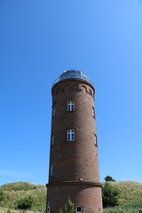Lighthouse Peilturm under blue sky at Cape Arkona on Island of R&uuml;gen, Germany Baltic Sea