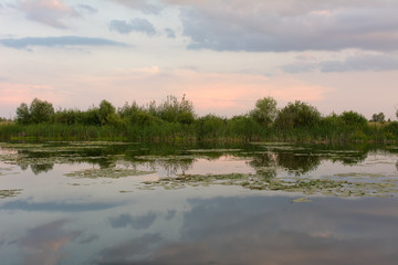 Sunset over the lake