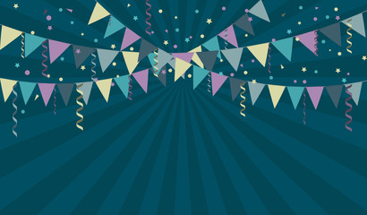Vector holiday background from flags and serpentines