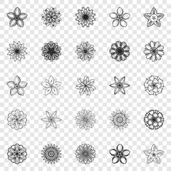New flower icon set. Simple set of new flower vector icons for web design