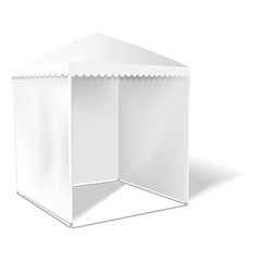 Street white tent icon. Realistic illustration of street white tent vector icon for web design isolated on white background