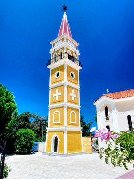 Church bell tower, Argassi village, Zante, Greek Isalnds