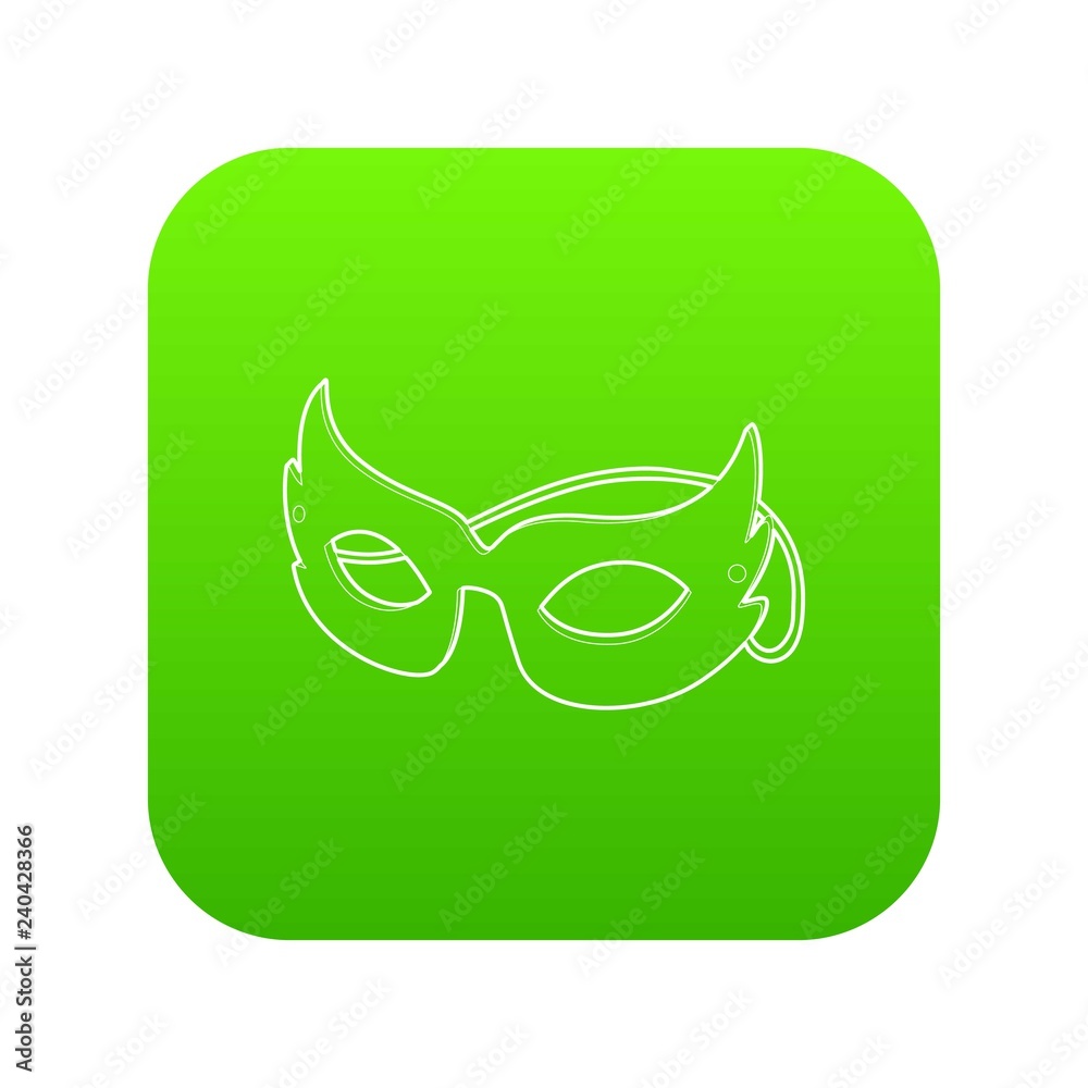 Wall mural Mask icon green vector isolated on white background - Wall murals