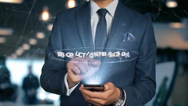 Businessman Hologram Economics - Production function