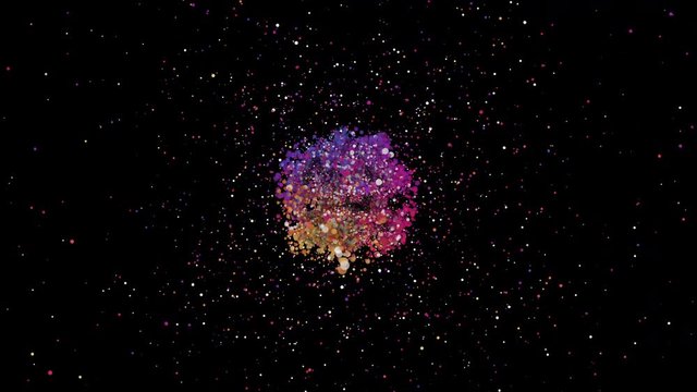 Creativity galaxy splash colorful rainbow color on black background, business idea and creativity power idea concept.