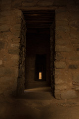 Fototapeta na wymiar Ancient passageway at the Aztec Pueblo, New Mexico