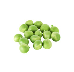 fresh green pea seeds isolated on a white background