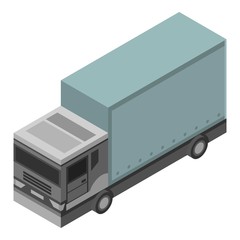 Long truck icon. Isometric of long truck vector icon for web design isolated on white background