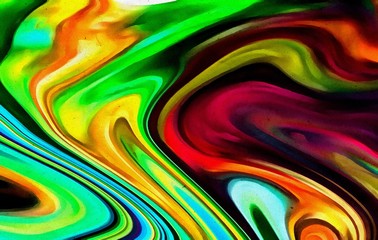 Abstract acrylic background. Watercolor texture. Psychedelic crazy art. Unusual design pattern. Warm and very bright colors.