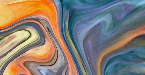 Abstract acrylic background. Watercolor texture. Psychedelic crazy art. Unusual design pattern. Warm and very bright colors.