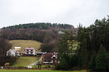 Village in the mountains in the forest