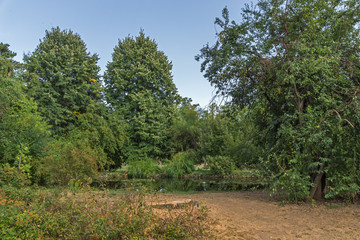 Fototapeta premium Landscape of park Vrana - around former Royal Palace in city of Sofia, Bulgaria