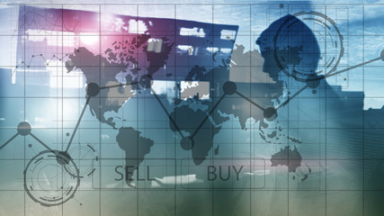 Forex Trading Investment Financial Chart Graphs. Business and technology concept.