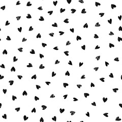 Doodle love seamless pattern. Valentines Day background with cute hearts. Vector illustration.