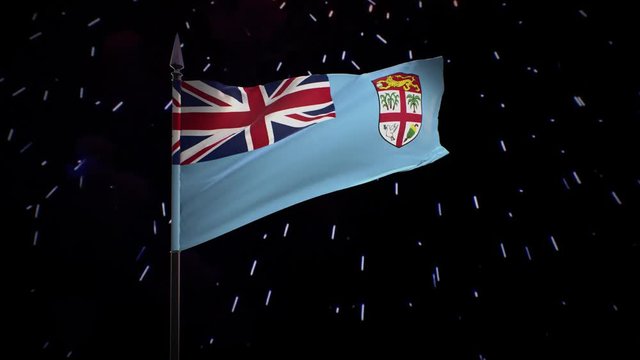 New year firework flag of Fiji